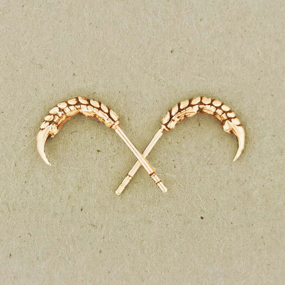 Dragon Claw Stud Earrings In Gold Made To Order - Le Dragon Argenté