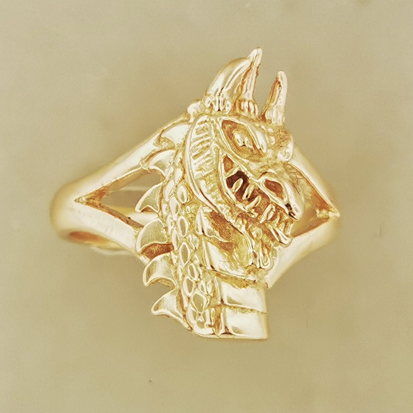 Dragon Head Ring in Sterling Silver Or Antique Bronze - Le Dragon Argenté