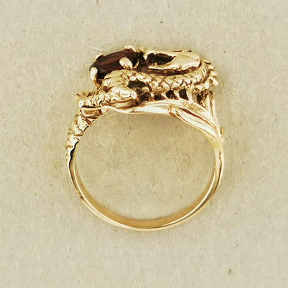 Dragon Ring with Oval Gemstone in Antique Bronze, Birthstone Dragon Ring, Dragon Ring for Him and Her, Bronze Dragon Jewellery, Unisex Dragon Ring, Gemstone Dragon Ring, Vintage Dragon Ring, Dragon Lover Jewelry, Bronze Dragon Ring