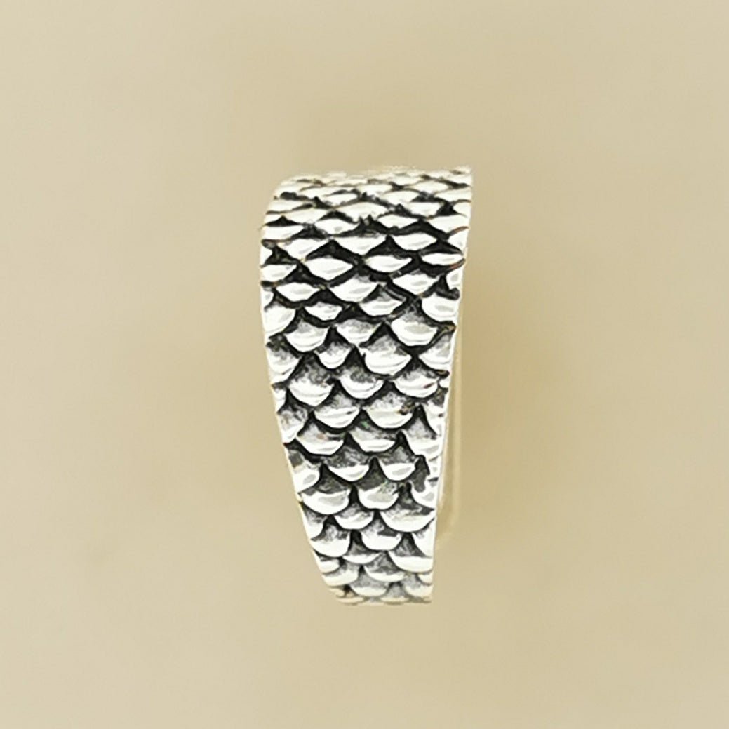 Dragon Scale Ring in Sterling Silver or Antique Bronze - Le Dragon Argenté