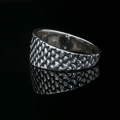 Dragon Scale Ring in Sterling Silver  - Le Dragon Argenté