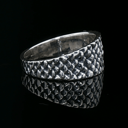 Dragon Scale Ring in Sterling Silver  - Le Dragon Argenté