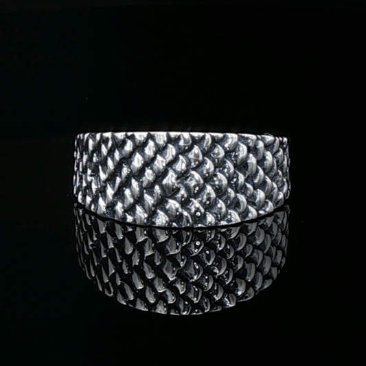 Dragon Scale Ring in Sterling Silver  - Le Dragon Argenté