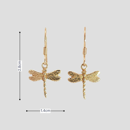 Handmade Dragonfly Charm Earrings in Antique Bronze – Nature Inspired Jewellery by Le Dragon Argenté