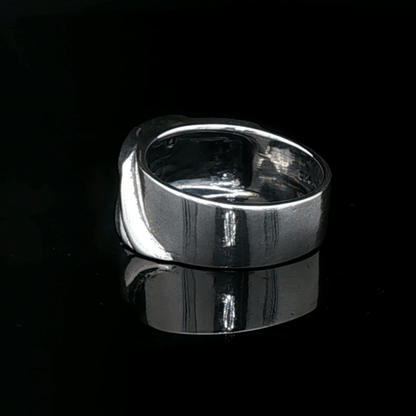 Eagle Head Ring With Gemstone Eye in Sterling Silver - Le Dragon Argenté