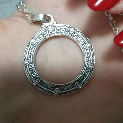 Earth Stargate Pendant in Sterling Silver or Antique Bronze - Le Dragon Argenté