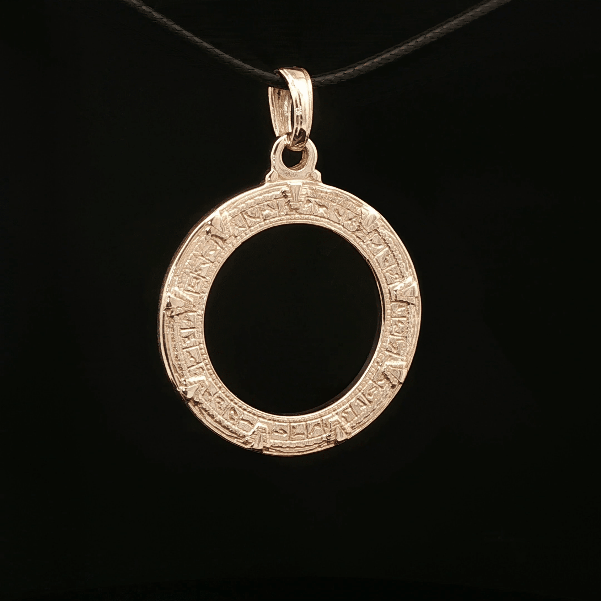 Earth Stargate Pendant in Sterling Silver or Antique Bronze - Le Dragon Argenté