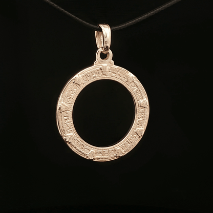 Earth Stargate Pendant in Sterling Silver or Antique Bronze - Le Dragon Argenté