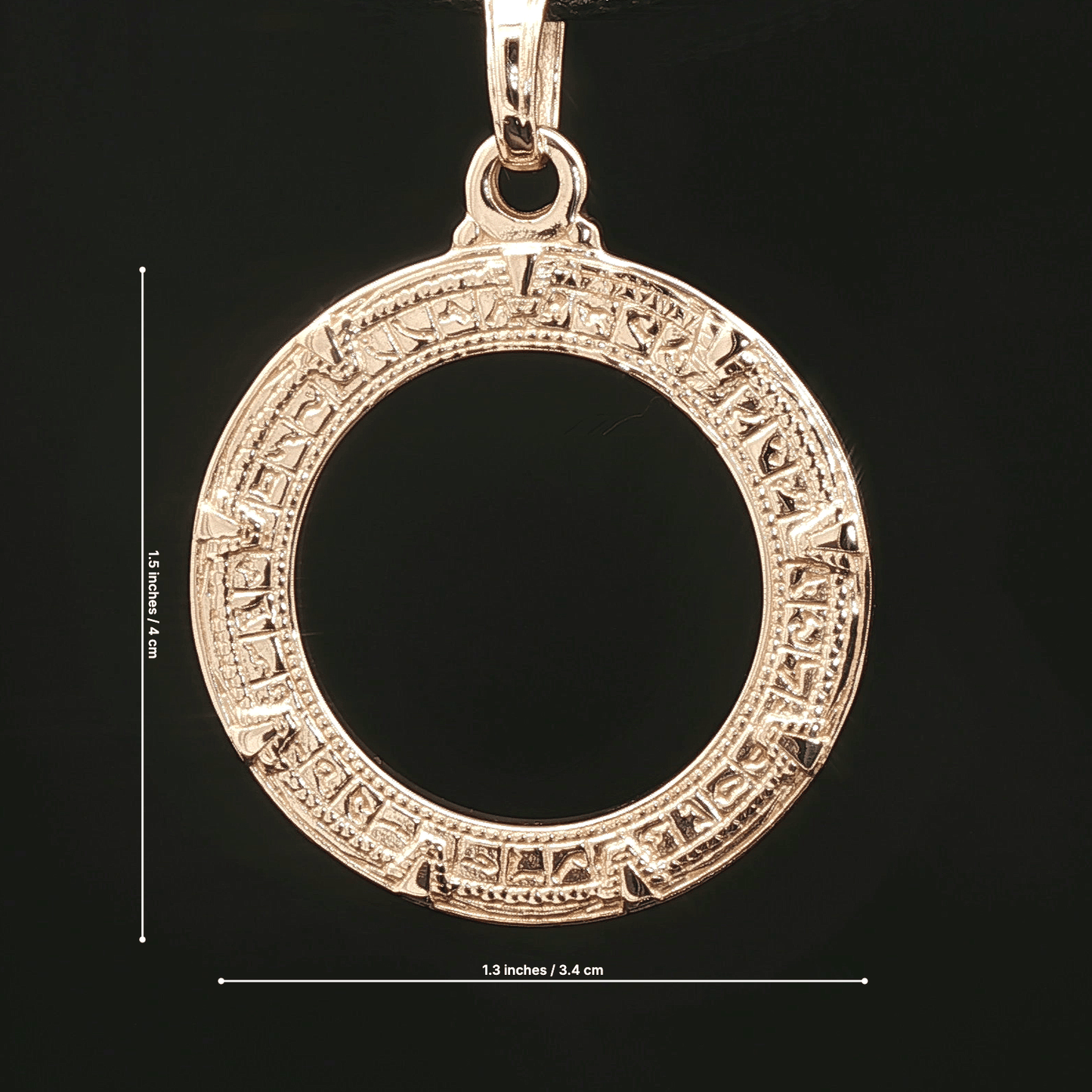 Earth Stargate Pendant in Sterling Silver or Antique Bronze - Le Dragon Argenté