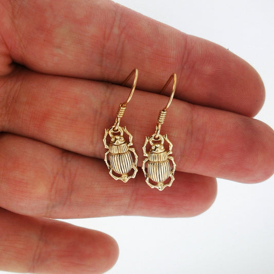 Egyptian Scarab Charm Earrings - Le Dragon Argenté