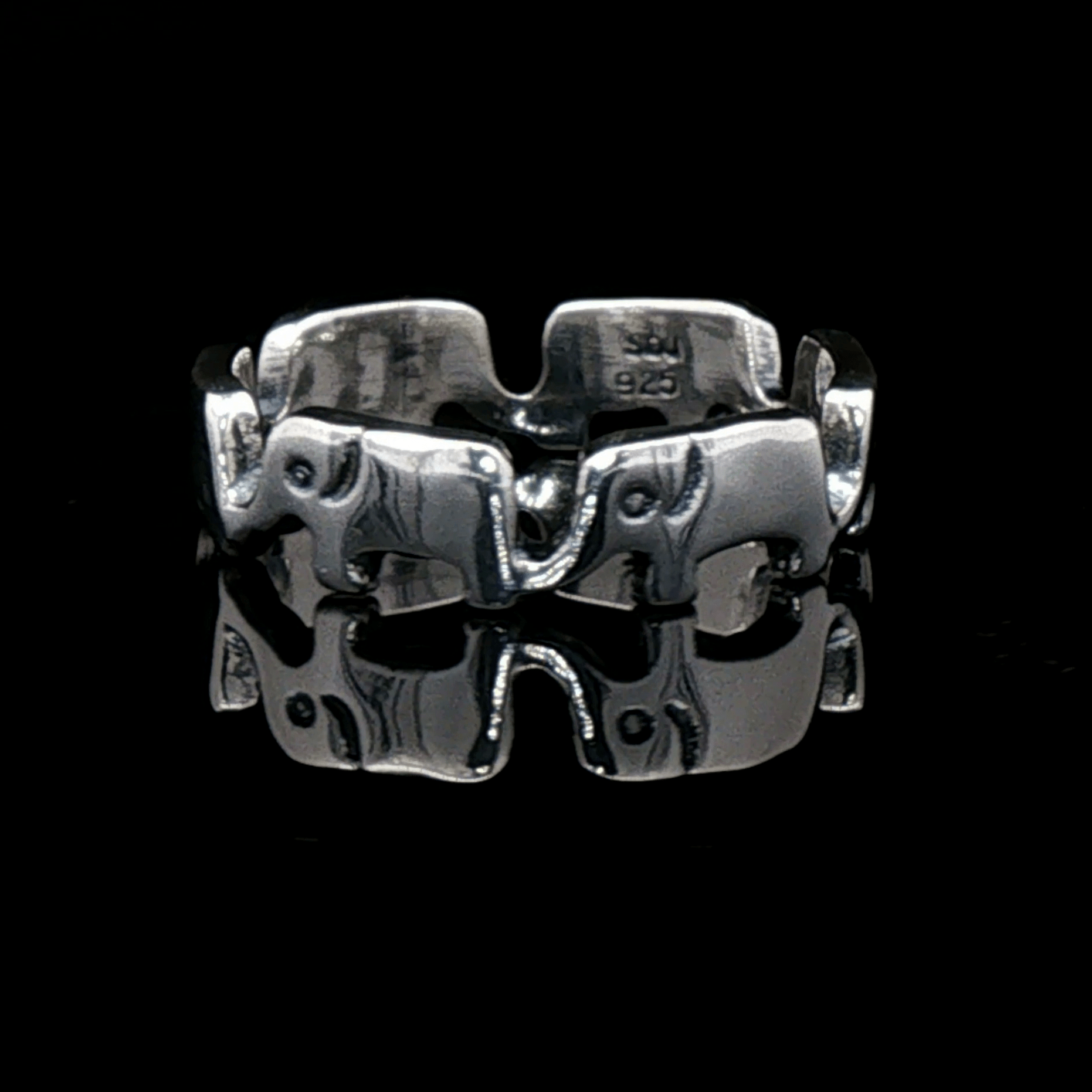Elephant Band in Sterling Silver - Le Dragon Argenté