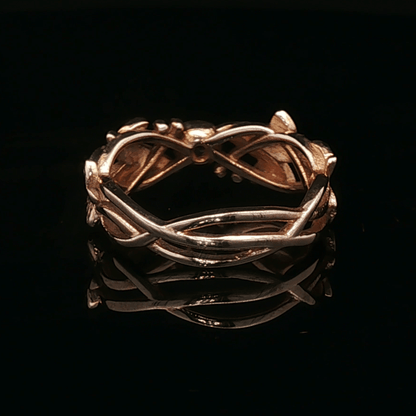 Elven Ivy Leaf Birthstone Ring – Fantasy Vine Band with CZ - Le Dragon Argenté - birthstone Option - birthstone rings - elven flower ring