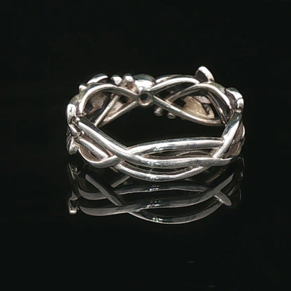 Elven Ivy Leaf Birthstone Ring – Fantasy Vine Band with CZ - Le Dragon Argenté - birthstone Option - birthstone rings - elven flower ring