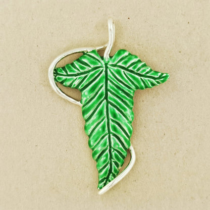 Elvish Leaf Pendant in Sterling Silver - Le Dragon Argenté