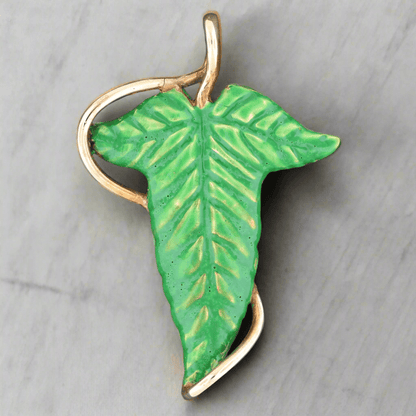 Elvish Leaf Pendant in Antique Bronze - Le Dragon Argenté
