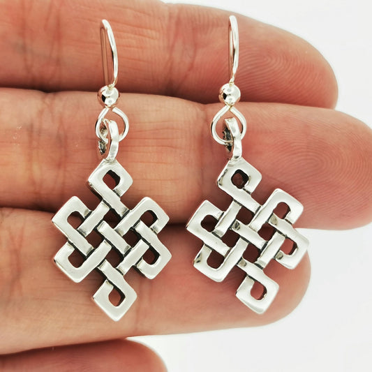 Endless knot earrings in Sterling Silver - Le Dragon Argenté