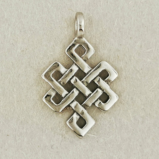 Endless Knot Pendant in Stainless Steel - Le Dragon Argenté