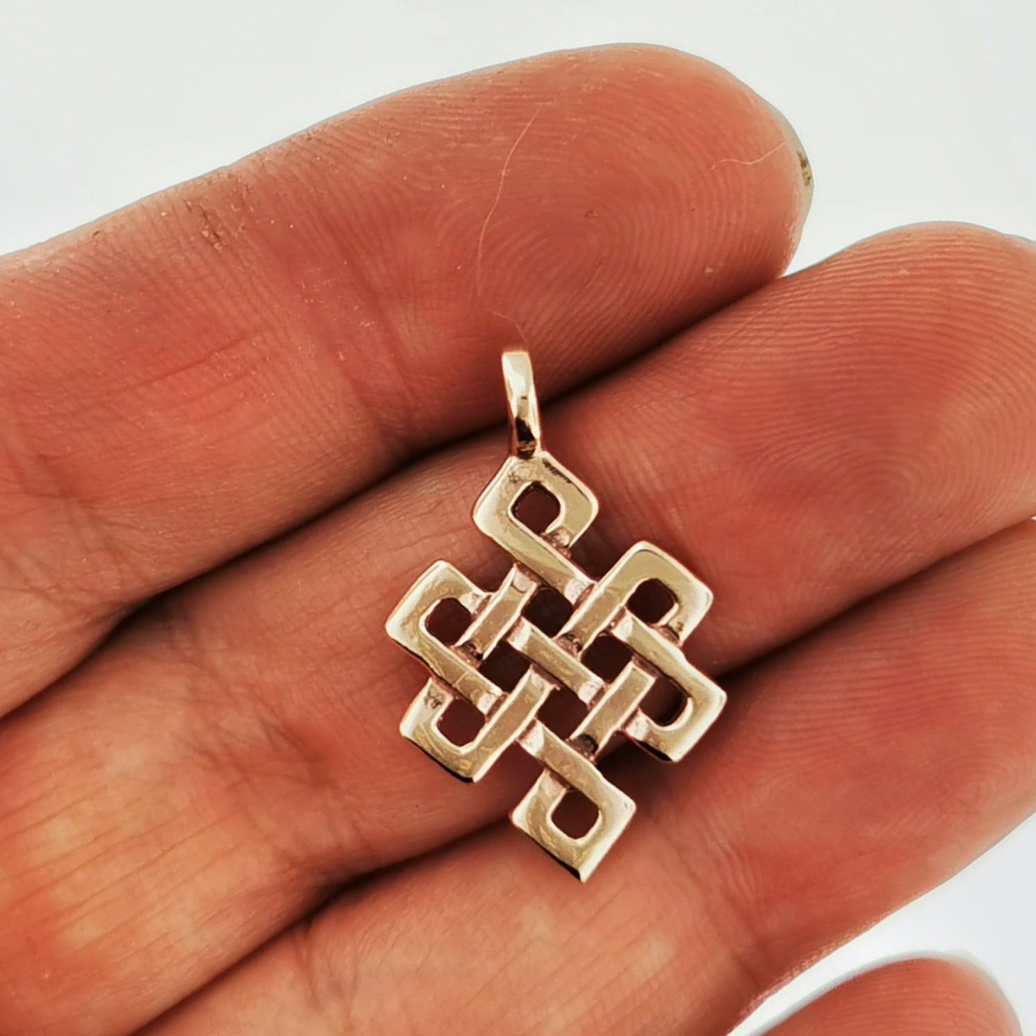 Endless Knot Pendant in Sterling Silver or Antique Bronze - Le Dragon Argenté