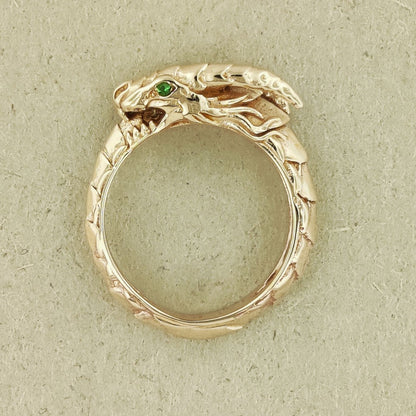 Eternal Dragon Ring With CZ Eyes - Le Dragon Argenté