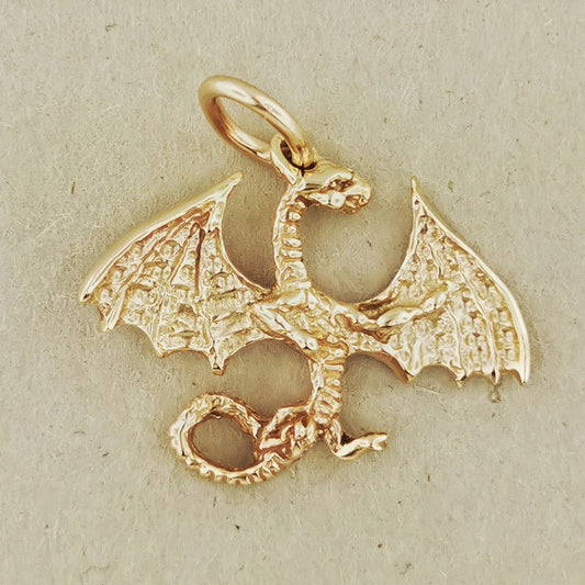 European Dragon Pendant in Sterling Silver or Antique Bronze - Le Dragon Argenté