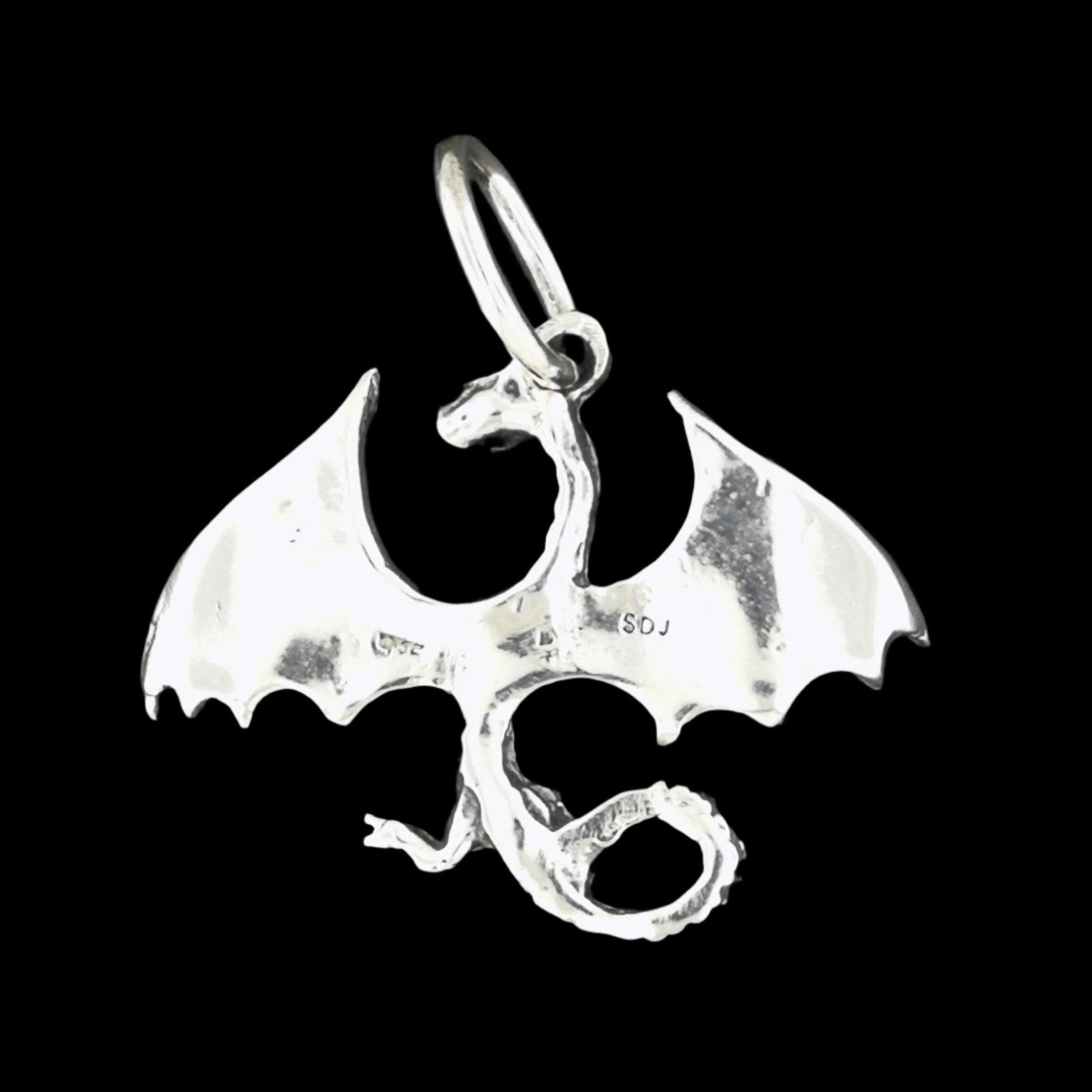 European Dragon Pendant in Sterling Silver or Antique Bronze - Le Dragon Argenté