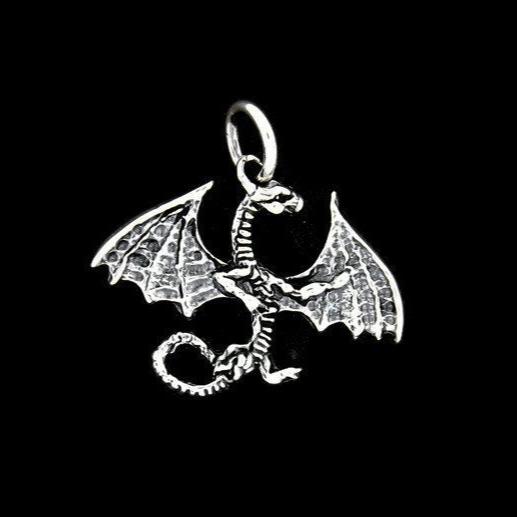 European Dragon Pendant in Sterling Silver or Antique Bronze - Le Dragon Argenté