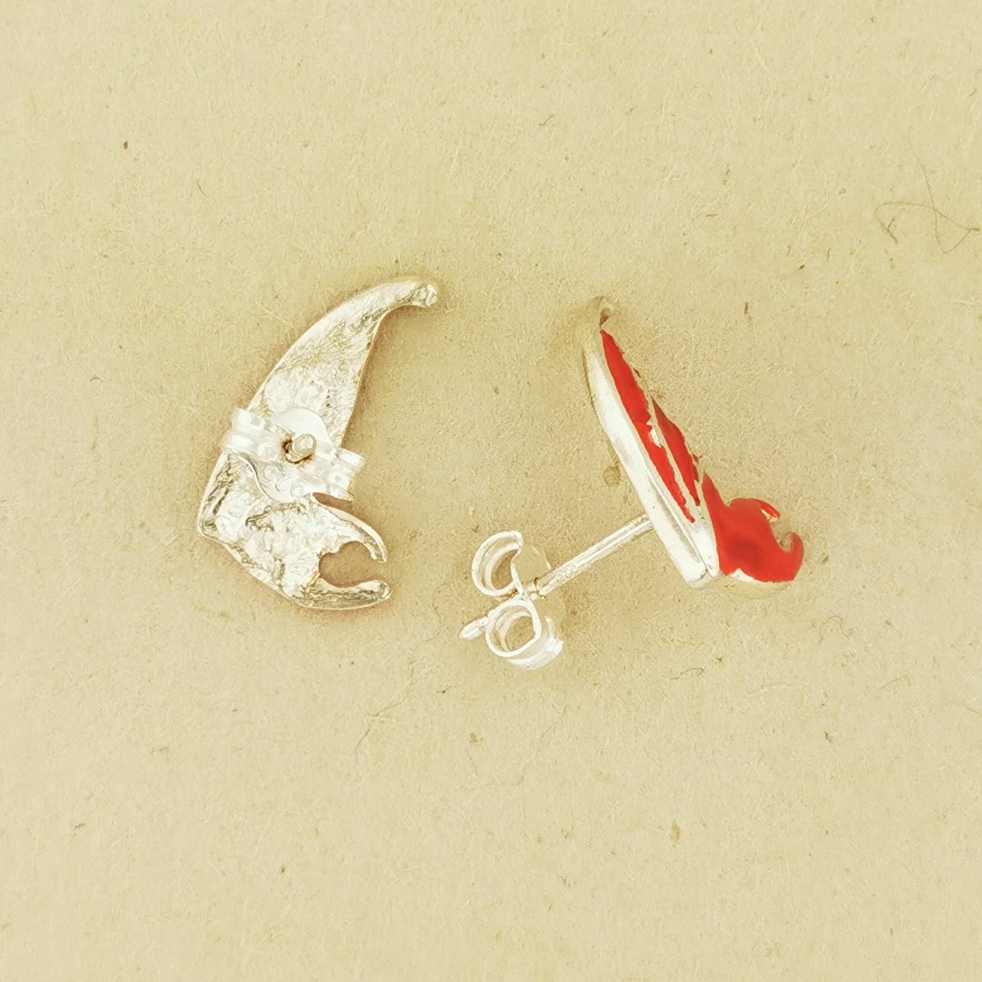 Fairy Wing Stud Earrings in 925 Sterling Silver - Le Dragon Argenté - .925 silver earrings - .925 sterling silver Earrings - 925 silver fairy