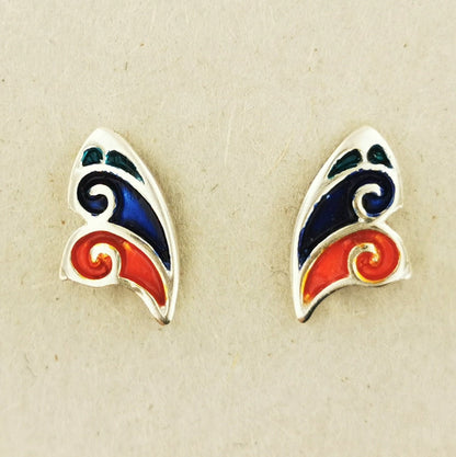 Fairy Wing Stud Earrings in 925 Sterling Silver - Le Dragon Argenté - .925 silver earrings - .925 sterling silver Earrings - 925 silver fairy
