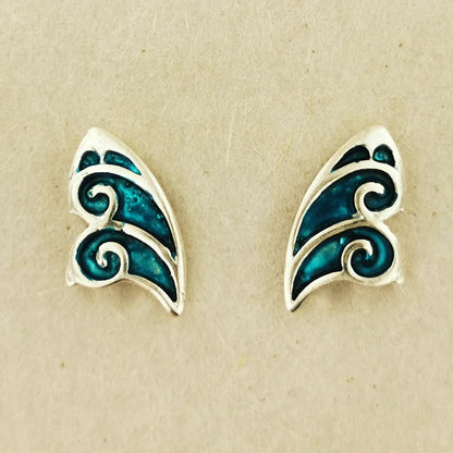 Fairy Wing Stud Earrings in 925 Sterling Silver - Le Dragon Argenté - .925 silver earrings - .925 sterling silver Earrings - 925 silver fairy