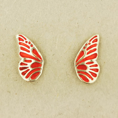 Fairy Wing Stud Earrings in 925 Sterling Silver - Le Dragon Argenté - .925 silver earrings - .925 sterling silver Earrings - 925 silver fairy