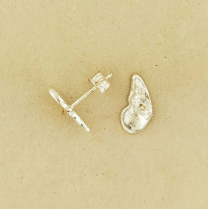 Fairy Wing Stud Earrings in 925 Sterling Silver - Le Dragon Argenté - .925 silver earrings - .925 sterling silver Earrings - 925 silver fairy