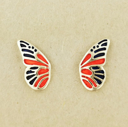 Fairy Wing Stud Earrings in 925 Sterling Silver - Le Dragon Argenté - .925 silver earrings - .925 sterling silver Earrings - 925 silver fairy