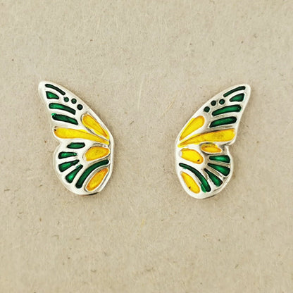 Fairy Wing Stud Earrings in 925 Sterling Silver - Le Dragon Argenté - .925 silver earrings - .925 sterling silver Earrings - 925 silver fairy