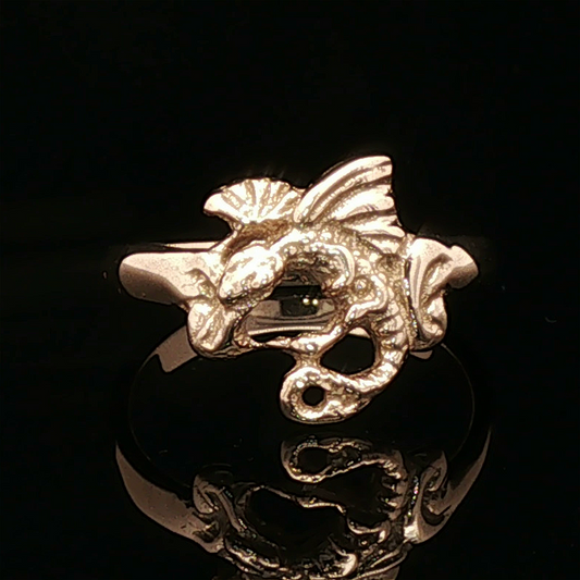 Fairy Dragon Ring by Le Dragon Argenté – fantasy dragon jewellery in sterling silver or antique bronze for fans of magic, fae, and mythical creatures.
