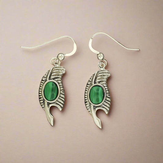 Feather of Ma'at Earrings in Sterling Silver - Le Dragon Argenté