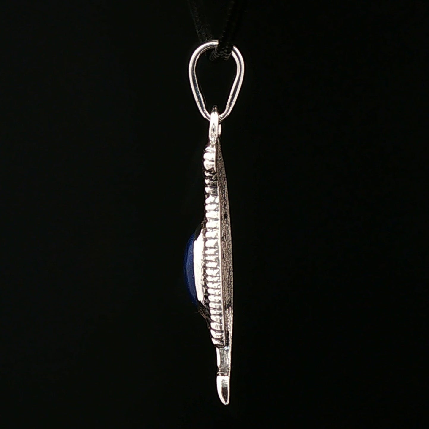 Feather of Ma'at Pendant in Sterling Silver with Gemstone - Le Dragon Argenté
