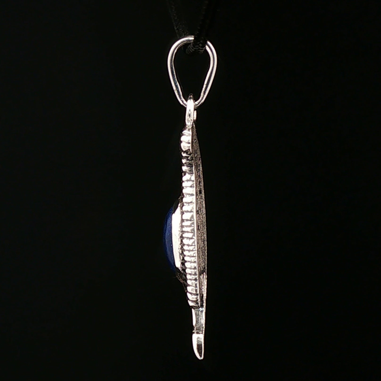 Feather of Ma'at Pendant in Sterling Silver with Gemstone - Le Dragon Argenté