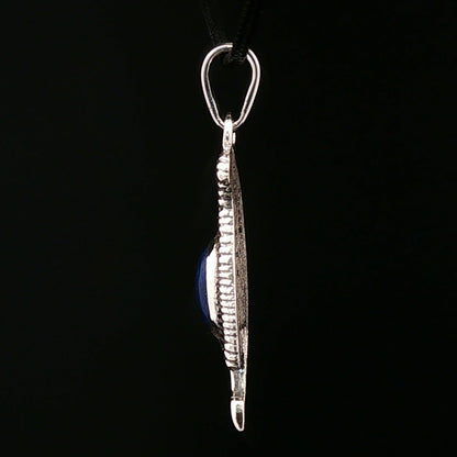 Feather of Ma'at Pendant in Sterling Silver with Gemstone - Le Dragon Argenté