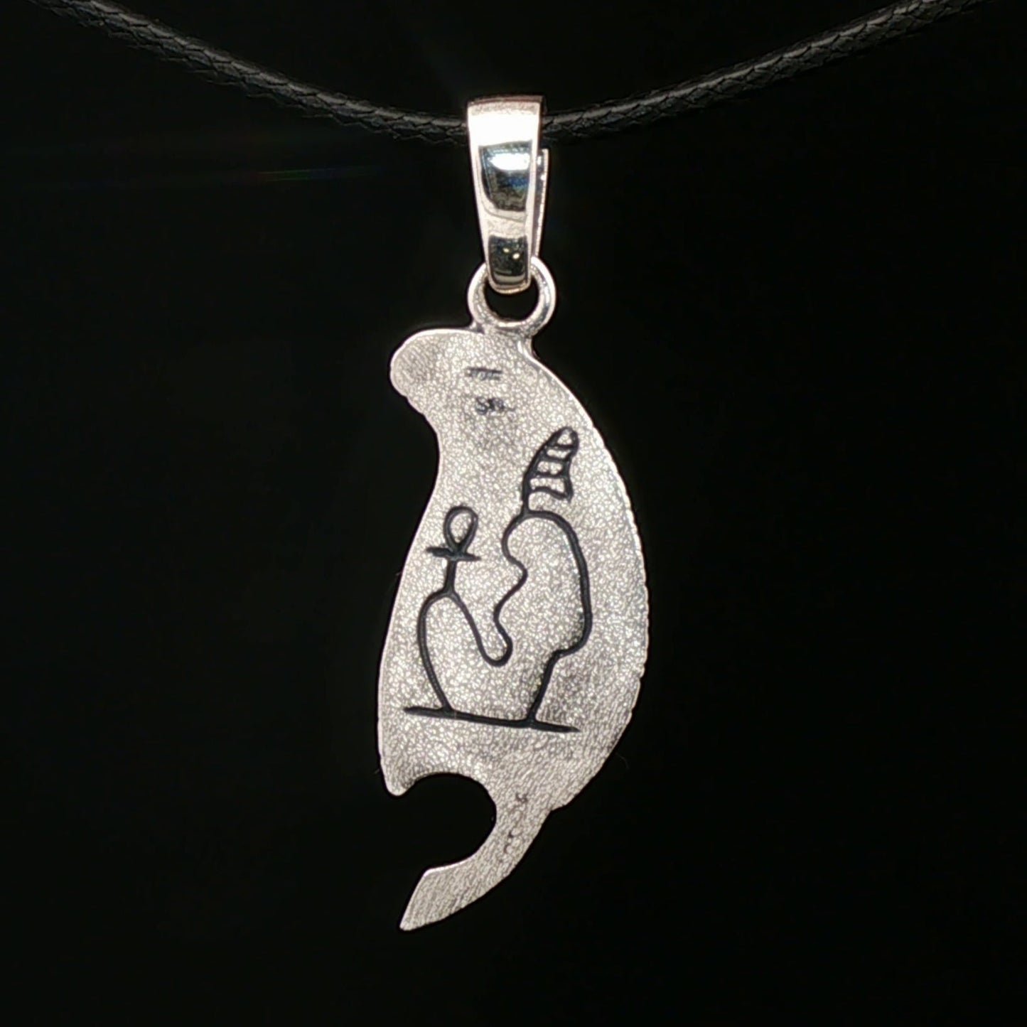 Feather of Ma'at Pendant in Sterling Silver with Gemstone - Le Dragon Argenté