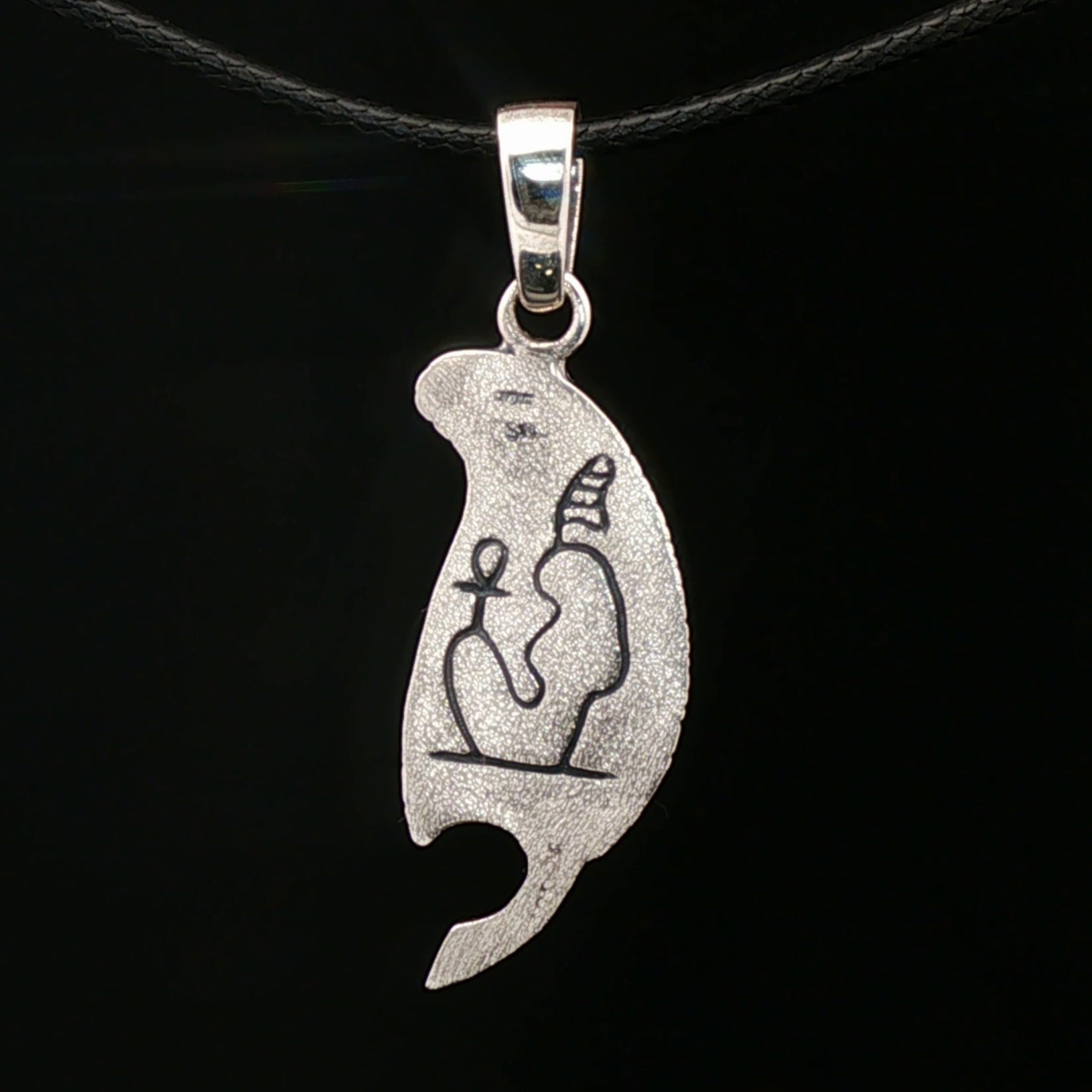 Feather of Ma'at Pendant in Sterling Silver with Gemstone - Le Dragon Argenté