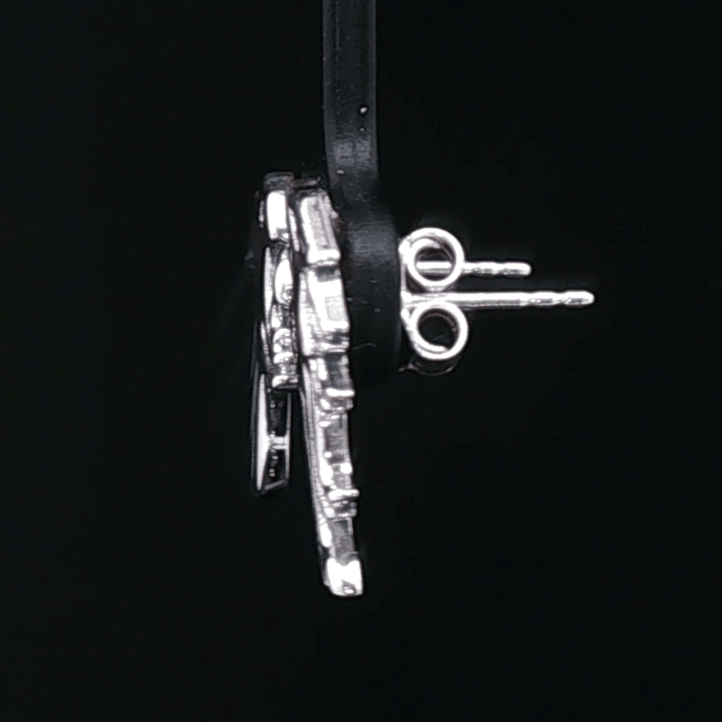 FF8 Griever Sleeping Lion stud earrings in sterling silver by Le Dragon Argenté