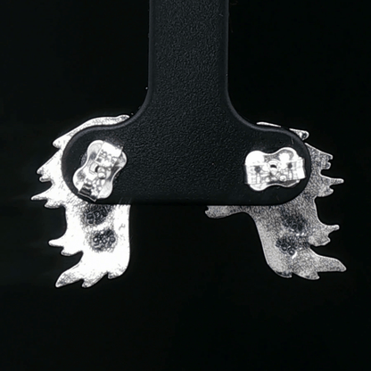 FF8 Griever Sleeping Lion stud earrings in sterling silver by Le Dragon Argenté