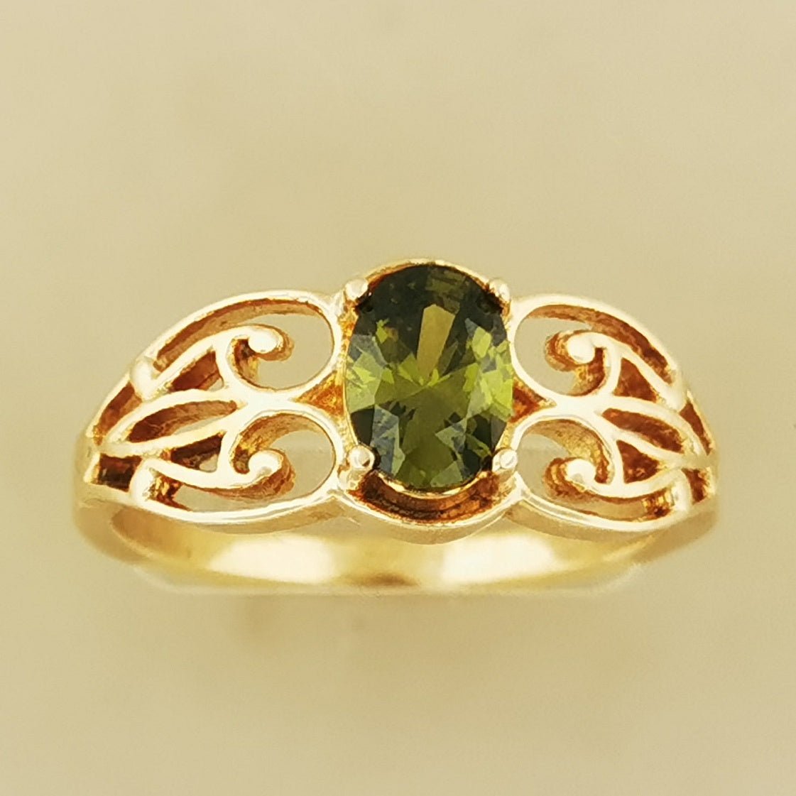 Filigree Birthstone Ring in Antique Bronze - Le Dragon Argenté