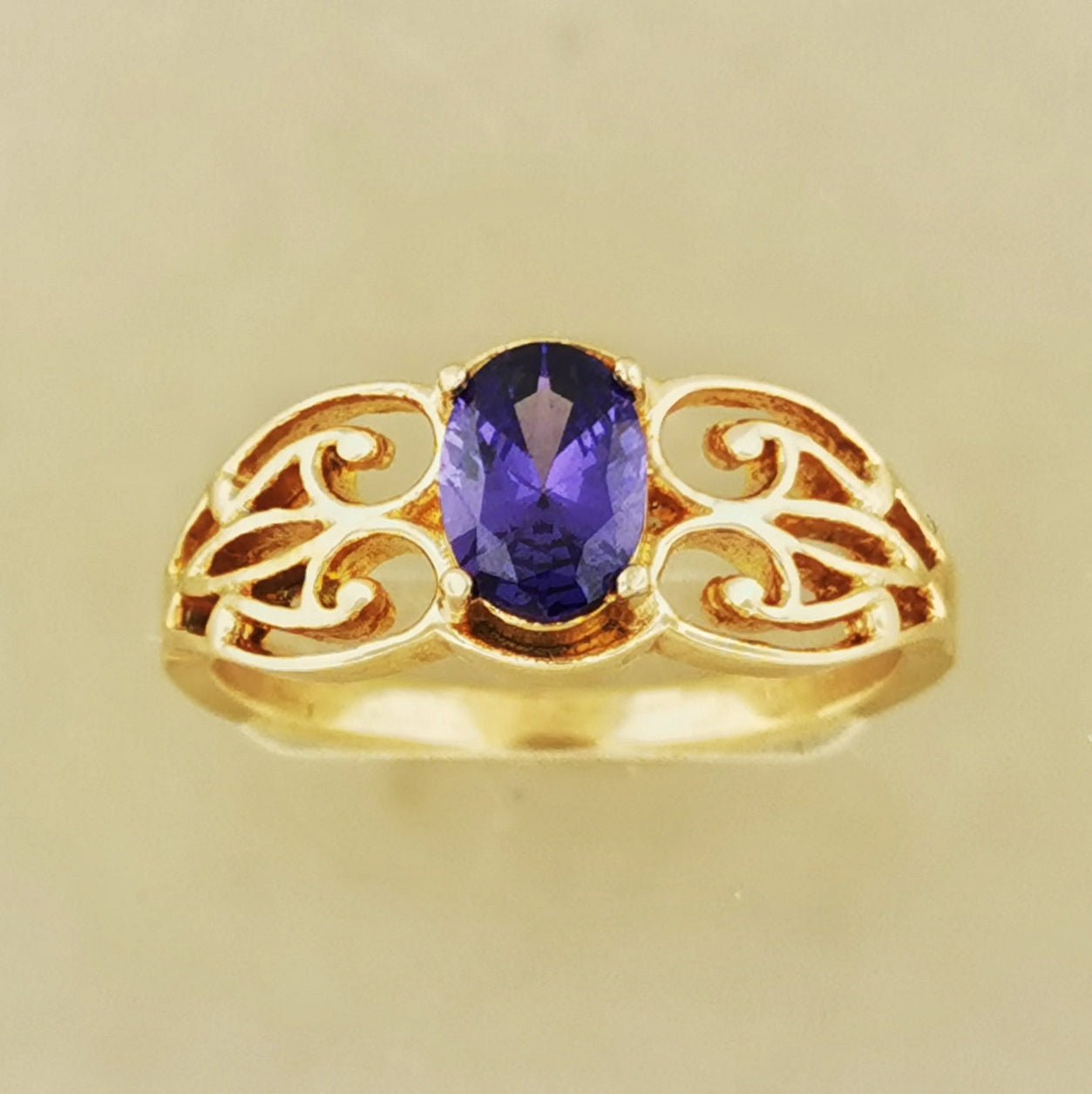 Filigree Birthstone Ring in Antique Bronze - Le Dragon Argenté