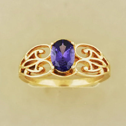 Filigree Birthstone Ring in Antique Bronze - Le Dragon Argenté