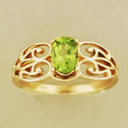 Filigree Gemstone Ring in Antique Bronze - Le Dragon Argenté