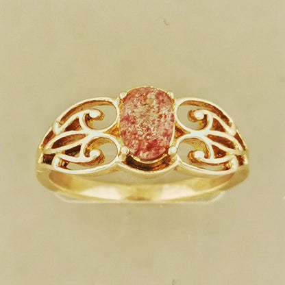 Filigree Gemstone Ring in Antique Bronze - Le Dragon Argenté