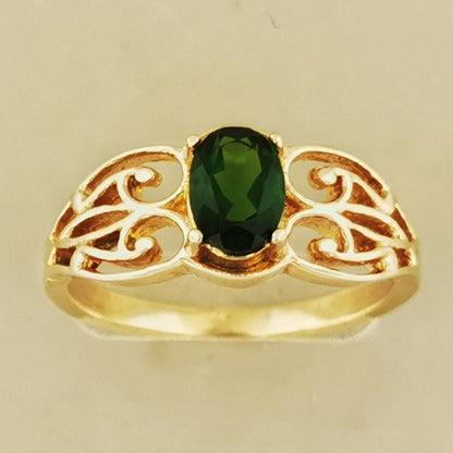 Filigree Gemstone Ring in Antique Bronze - Le Dragon Argenté