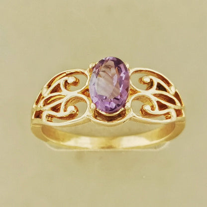 Filigree Gemstone Ring in Antique Bronze - Le Dragon Argenté