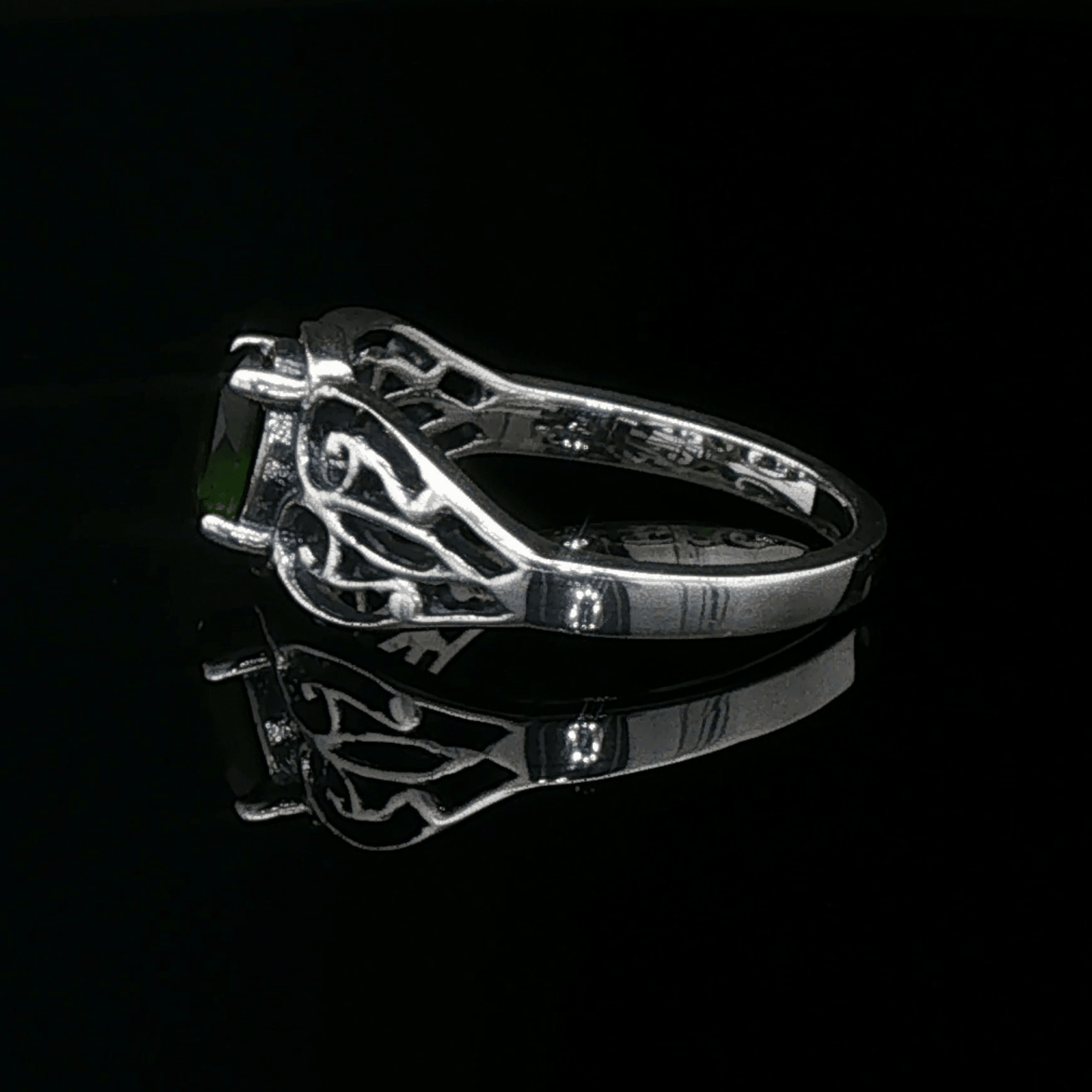 Filigree Gemstone Ring in Sterling Silver - Le Dragon Argenté